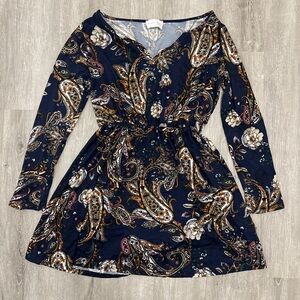 Elegant Paisley Print Dress